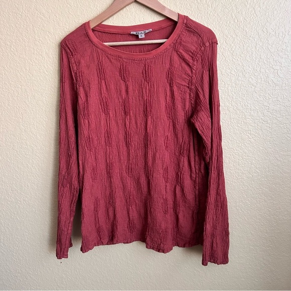 Flax Linen Blend Long Sleeve Tunic Top - Picture 1 of 7